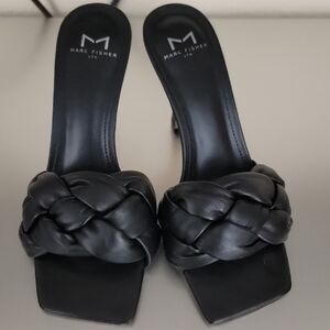 Marc Fisher Black Braided Heels
